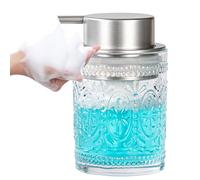 AZMOYAC Dispenser di sapone in schiuma di vetro - Dispenser per il lavaggio del viso per bagno, dispenser di sapone trasparente in schiuma con pompa, piccolo dispenser ricaricabile per lozione per