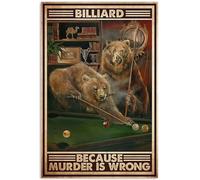 AZOLID Targa in latta vintage da biliardo perché omicidio è sbagliato per la casa, cucina, ristorante, decorazione da parete, discoteca, casa, 30 x 20 cm