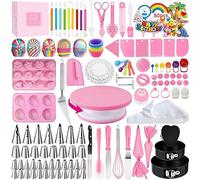 AZOMKER Kit Pasticceria Professionale, Tortiera, Piatto Girevole Per Torte, Beccucci Sac a Poche, Pasticceria Accessori, Accessori e Utensili Per Pasticceria (423 Pezzi)