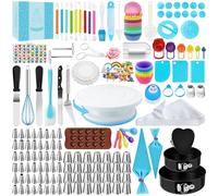 AZOMKER Piatto Girevole per Torte, Kit Pasticceria, Kit Pasticceria Professionale, Set Pasticceria, Pasticceria Accessori, Accessori Pasticceria, Tortiere, Tortiere per Dolci (442 Pezzi)