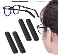 Azonee - 2 paia di cuscinetti in silicone per occhiali, antiscivolo, comodi e antiscivolo, per occhiali, vestibilità sicura, morbidi e delicati sulla pelle, comodi da indossare tutto il giorno