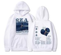 AZPZM SZA SOS Good Days Felpa con Cappuccio, Self-Love And Self-Acceptance Hoodie Cotone Felpa Top Unisex. (M,White)