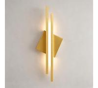 AZQOHMIS Applique lineare a Striscia Lunga con 3 modalità di Colore, apparecchio di Illuminazione per corridoio con Paralume in Acrilico per Comodino, Camera da Letto, Soggiorno (Oro, 80 cm/31,5")