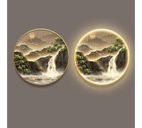 AZQOHMIS Decorazione da Parete a LED, Arte da Parete con Telecomando, sculture da Parete 3D, Dipinto da Appendere con Luce LED dimmerabile, sculture da Parete per Ingresso, Dipinto 50×50cm-1