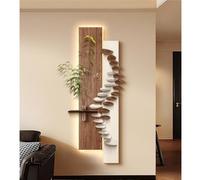 AZQOHMIS Decorazione murale Lunga e Stretta, Porta Piante da Parete Pseudo 3D, Decorazione murale Effetto Legno, Decorazione murale Lunga per Soggiorno, Camera da Letto e Bar (Naturale, 120 cm)