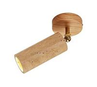 AZQOHMIS Faretto da soffitto Semi-Incasso in Legno e Pietra, Lampada da soffitto Regolabile, faretto d'accento Vintage Decorativo per Interni, Soggiorno, Ristorante (Tronco)