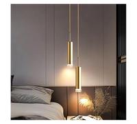 AZQOHMIS Lampada a Sospensione Moderna a LED, Illuminazione a Sospensione Dorata per Isola Cucina, Camera da Letto, Comodino, per Cucina (Bianco Caldo 3000K, 2 Teste)