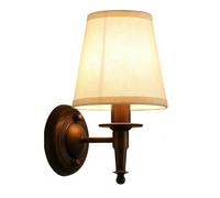 AZQOHMIS Lampada da Parete nordica con Paralume in Tessuto, Applique in Metallo per Comodino, Lampada da Parete Decorativa in Stile Rustico per Soggiorno, corridoio, Sala da Pranzo e Balcone.