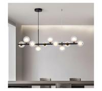 AZQOHMIS Lampadari Moderni a LED con Sfera in Vetro Oro e Nero, Eleganti lampade a Sospensione per Soggiorno e Sala da Pranzo in Stile Contemporaneo (Luce Neutra, Sfera Nera all'Interno della Sfera)