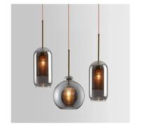 AZQOHMIS Lampadari Moderni da soffitto in Vetro, Illuminazione a Sospensione per Sala da Pranzo, Camera da Letto, Cucina, lampadari contemporanei (Bianco Freddo, fumé)