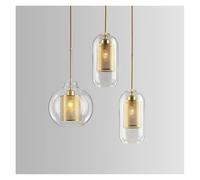 AZQOHMIS Lampadari Moderni in Vetro per soffitto, Illuminazione a Sospensione per Sala da Pranzo, Camera da Letto, Cucina, Stile Contemporaneo (Bianco Freddo, Trasparente 30 cm)