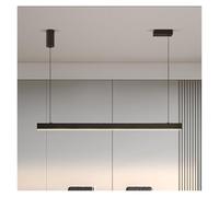 AZQOHMIS Lampadario lineare a LED Moderno per Sala da Pranzo, Ufficio, Bianco, a Sospensione, per Isola Cucina, Nero, Minimalista, Contemporaneo (dimmerabile con Telecomando, L150cm, Nero)