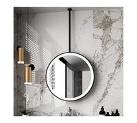 AZQOHMIS Specchio Rotondo da Appendere al soffitto con Luce LED, Illuminazione Regolabile per Bagno, Ingresso e Decorazione della casa.