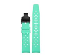 AZSHIW 22 mm compatibile con cinturino in gomma Swatch Blancpain Arc Mouth silicone liquido BIOCERAMIC SCUBA FIFTY FATHOMS Sostituisci i braccialetti(Cyan black)