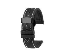 AZSHIW Cinturino compatibile con Casio MDV106 107 MTP-VD01D MTP-1374 1375 EFR-303 Eqb-501 Bracciale da uomo(A-Black white-Black)