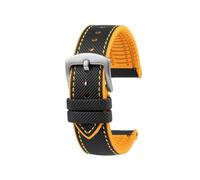 AZSHIW Cinturino compatibile con Casio MDV106 107 MTP-VD01D MTP-1374 1375 EFR-303 Eqb-501 Bracciale da uomo(Black yellow-Silver)