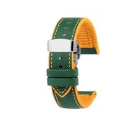 AZSHIW Cinturino compatibile con Casio MDV106 107 MTP-VD01D MTP-1374 1375 EFR-303 Eqb-501 Bracciale da uomo(A-Green yellow-S)