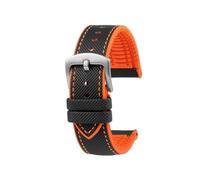 AZSHIW Cinturino compatibile con Casio MDV106 107 MTP-VD01D MTP-1374 1375 EFR-303 Eqb-501 Bracciale da uomo(Black Orange-Silver)