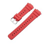 AZSHIW Cinturino for orologio con fibbia in acciaio inossidabile massiccio in resina compatibile con Casio GShock Strap DW-5600 GW-5000 GW-5035 serie DW-6900(Bright Red-Steel-K5)