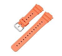 AZSHIW Cinturino for orologio con fibbia in acciaio inossidabile massiccio in resina compatibile con Casio GShock Strap DW-5600 GW-5000 GW-5035 serie DW-6900(Orange-Steel-K5)