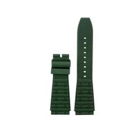 AZSHIW Cinturino for orologio in gomma Fluoro compatibile con Breitling Super Chronomat B01 Superocean Avenue con fibbia pieghevole rialzata da 22 mm a 24 mm(Green no buckle,24mm)