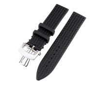 AZSHIW Cinturino in caucciù nero da 23 mm compatibile con cinturino immersione MILLE MIGLIA/GRAN TURISMO XL ALFA ROMEO fibbia a farfalla(Silver clasp)