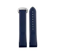 AZSHIW Cinturino in gomma con estremità curva da 20 mm e 22 mm compatibile con l'orologio da uomo Hamilton Khaki Series Frogman H77805335 H777050, cinturino in silicone.(Silver white,22mm)