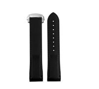 AZSHIW Cinturino in gomma con estremità curva da 20 mm e 22 mm compatibile con l'orologio da uomo Hamilton Khaki Series Frogman H77805335 H777050, cinturino in silicone.(BLACK WHITE,22mm)