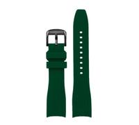 AZSHIW Cinturino in gomma con estremità curva da 20mm 22mm compatibile Casio Swordfish Duro MDV106-1A MDV-106/107-1A cinturino sportivo in silicone(Green-black,20mm)