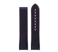 AZSHIW Cinturino in gomma di nylon da 20 mm, 21 mm e 22 mm compatibile con Omega SEAMASTER PLANET OCEAN da uomo, con chiusura deployante, accessorio for orologio in silicone.(Black red blue,21mm)