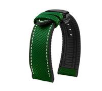 AZSHIW Cinturino in gomma di nylon, impermeabile, in silicone, con fibbia a farfalla, compatibile con orologi Breitling, Omega e Citizen da 20 mm.(White Light Pin,24mm)