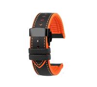 AZSHIW Cinturino in gomma di nylon, impermeabile, in silicone, con fibbia a farfalla, compatibile con orologi Breitling, Omega e Citizen da 20 mm.(Celestial Teal,24mm)