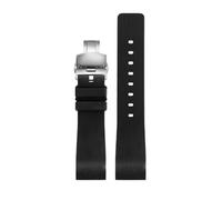 AZSHIW Cinturino in gomma morbida compatibile con Cartier Sandoz Santos 100 silicone uomo donna cinturino 20mm 23mm fibbia in acciaio inossidabile accessori(Black Steel Folding,20mm)