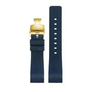 AZSHIW Cinturino in gomma morbida compatibile con Cartier Sandoz Santos 100 silicone uomo donna cinturino 20mm 23mm fibbia in acciaio inossidabile accessori(Blue gold Folding,23mm)