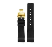 AZSHIW Cinturino in gomma morbida compatibile con Cartier Sandoz Santos 100 silicone uomo donna cinturino 20mm 23mm fibbia in acciaio inossidabile accessori(Black gold Folding,23mm)
