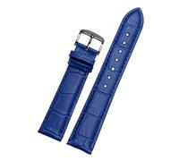 AZSHIW Cinturino in pelle blu compatibile con Citizen Rossini Watchband da 14, 16, 18, 20, 21, 22, 23 mm(Blue black buckle,20mm)