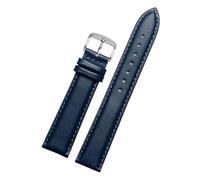 AZSHIW Cinturino in pelle blu compatibile con Citizen Rossini Watchband da 14, 16, 18, 20, 21, 22, 23 mm(Plain blue silver,12mm)