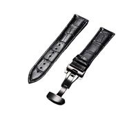 AZSHIW Cinturino in pelle con fibbia automatica a farfalla, compatibile con cinturini da uomo di ricambio da 18 mm, 20 mm, 22 mm e 24 mm. Accessori for orologi.(Black black,20mm)