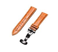 AZSHIW Cinturino in pelle con fibbia automatica a farfalla, compatibile con cinturini da uomo di ricambio da 18 mm, 20 mm, 22 mm e 24 mm. Accessori for orologi.(Black orange,20mm)