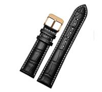 AZSHIW Cinturino in pelle for orologio compatibile con cinturini Armani AR1605 1637 2480, accessori for cinturini in pelle bovina da uomo e da donna, 18-20 mm(Black White-Rose-K1,24mm)