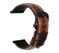 AZSHIW Cinturino in pelle for orologio da 20 mm, 22 mm e 24 mm, accessori speciali for orologi vintage, cinturino compatibile con Panerai MONTBLANC(Dark Brown B,20mm)