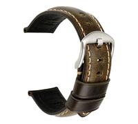 AZSHIW Cinturino in pelle for orologio da 20 mm, 22 mm e 24 mm, accessori speciali for orologi vintage, cinturino compatibile con Panerai MONTBLANC(Green S,21mm)