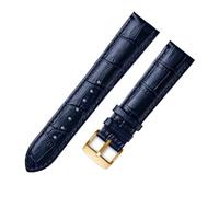 AZSHIW Cinturino in pelle universale for orologio compatibile con cinturini Citizen Tissot da 14, 16, 18, 20 mm, 21 mm, 22 mm e 23 mm.(Blue gold buckle,21mm)