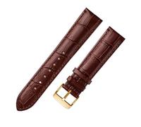 AZSHIW Cinturino in pelle universale for orologio compatibile con cinturini Citizen Tissot da 14, 16, 18, 20 mm, 21 mm, 22 mm e 23 mm.(Brown gold buckle,20mm)