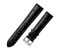 AZSHIW Cinturino in pelle universale for orologio compatibile con cinturini Citizen Tissot da 14, 16, 18, 20 mm, 21 mm, 22 mm e 23 mm.(Black silver buckle,23mm)