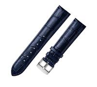 AZSHIW Cinturino in pelle universale for orologio compatibile con cinturini Citizen Tissot da 14, 16, 18, 20 mm, 21 mm, 22 mm e 23 mm.(Blue silver buckle,23mm)