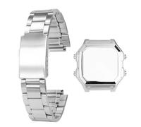 AZSHIW Compatibile con Casio 3299 AE-1200 Custodia da donna Lunetta in acciaio inossidabile uomo in metallo argentato AE1200 Viti ad anello impermeabile