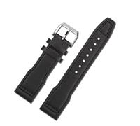 AZSHIW Compatibile con IWC Pilots Little Prince Mark 18 Series Cinturino Spitfire Fighter in bronzo 20mm 21mm Bracciale in pelle di mucca da uomo Cinturino in pelle di vitello(Black black-silver A,20m