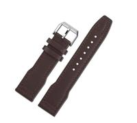 AZSHIW Compatibile con IWC Pilots Little Prince Mark 18 Series Cinturino Spitfire Fighter in bronzo 20mm 21mm Bracciale in pelle di mucca da uomo Cinturino in pelle di vitello(Brown brown-silver A,20m