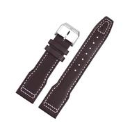 AZSHIW Compatibile con IWC Pilots Little Prince Mark 18 Series Cinturino Spitfire Fighter in bronzo 20mm 21mm Bracciale in pelle di mucca da uomo Cinturino in pelle di vitello(Brown white-silver A,21m